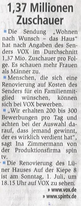 auf VOX zu sehen: 01.07.2007 /18.15 Uhr